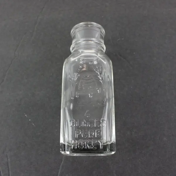 Vintage Honey Acres 1 lb Pure Honey Embossed Glass Jar Bottle