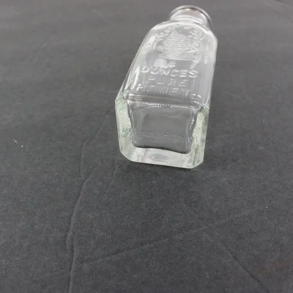 Vintage Honey Acres 1 lb Pure Honey Embossed Glass Jar Bottle