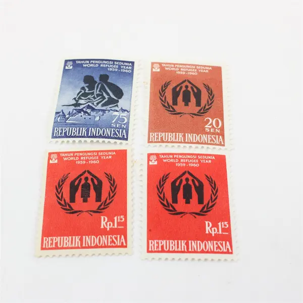 Lot Of 12 Indonesia 1960 World Refugee Year Stamps (2 Sets)