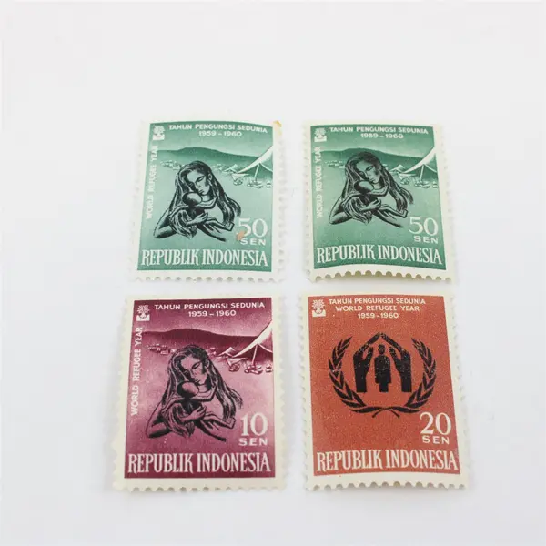 Lot Of 12 Indonesia 1960 World Refugee Year Stamps (2 Sets)
