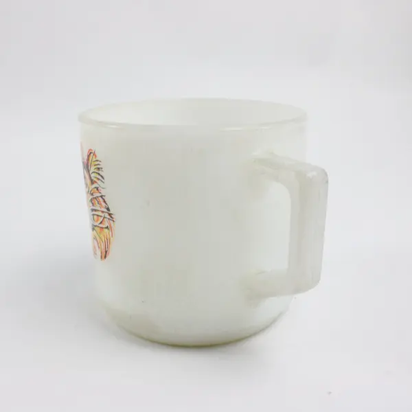 Vintage Fire-King Milk Glass Esso Tiger Advertising Coffee Mug