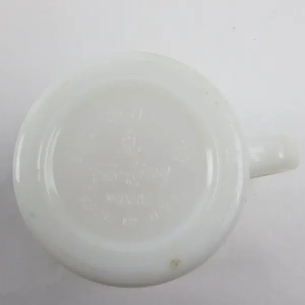 Vintage Fire-King Anchor Hocking Milk Glass Christmas Mug Bless This Food