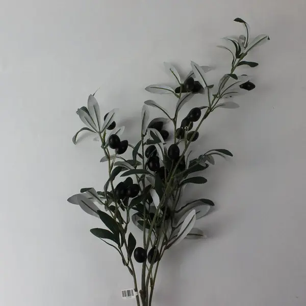 Lot of 2 Beautiful Faux Black Olive Tree Stems, New 