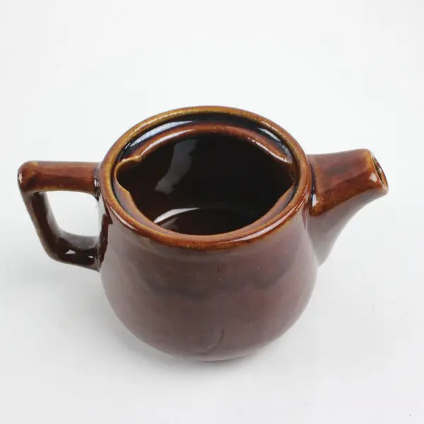 Vintage Brown Glazed Ceramic Teapot Unidentified Maker's Mark