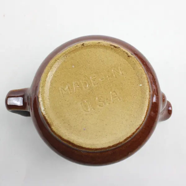 Vintage Brown Glazed Ceramic Teapot Unidentified Maker's Mark