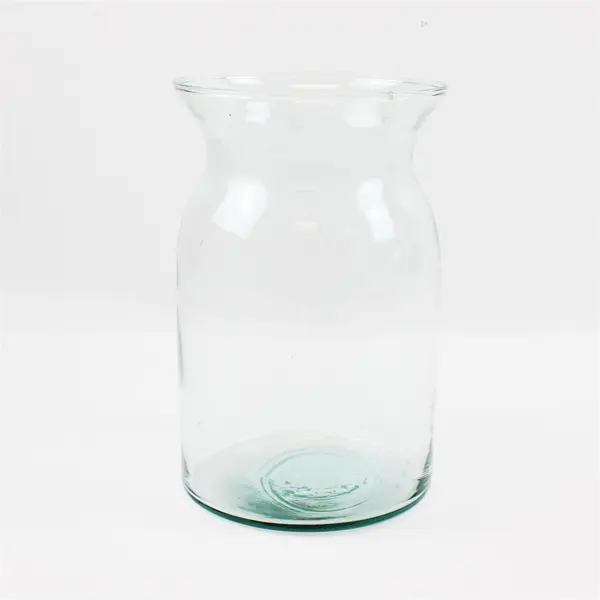 Clear Glass Vase Round Shape 8.25'' Tall Cinched Top