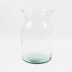 Clear Glass Vase Round Shape 8.25'' Tall Cinched Top
