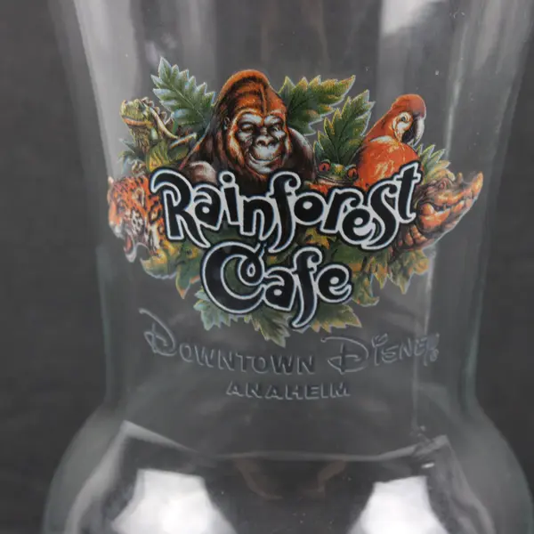 Rainforest Cafe Anaheim Hurricane Glasses Set of 2 Clear Stemmed Barware