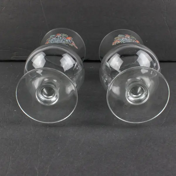 Rainforest Cafe Anaheim Hurricane Glasses Set of 2 Clear Stemmed Barware