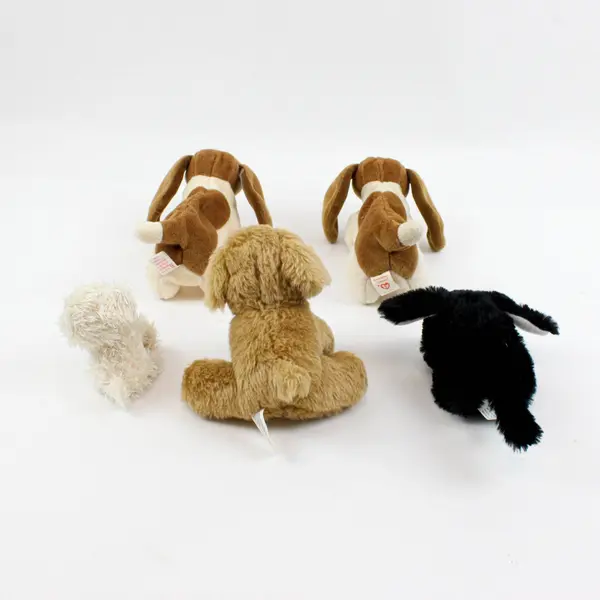 Lot of 5 Small Plush Dog Stuffed Animals Mixed Designs