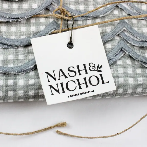 Nash & Nichol Set of 4 Muted Blue Cotton Scalloped Napkins NWT