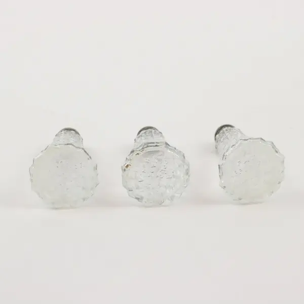 Lot of 3 Vintage Pressed Glass Salt & Pepper Shakers Metal Tops