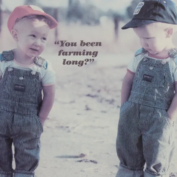 Framed Twin Toddlers Farming Wall Decor "You Been Farming Long?" 16.5x20.5"