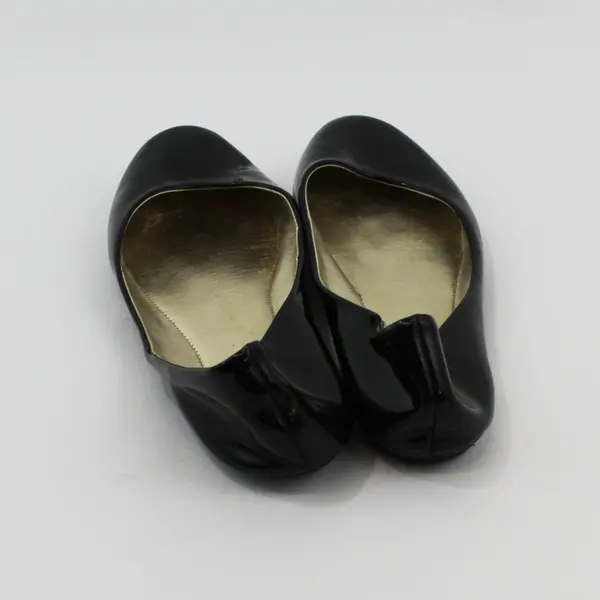 Xhilaration Shiny Black Round Toe Flats Size 9 
