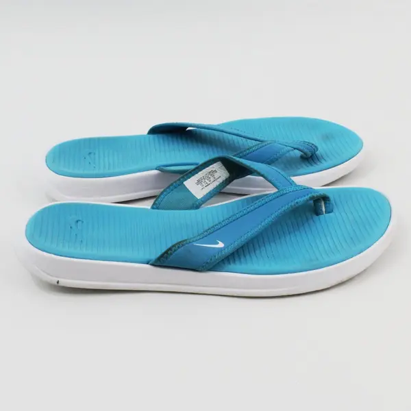 Nike Women's Ultra Celso Thong Turquoise White Size 10 Flip Flop Sandal