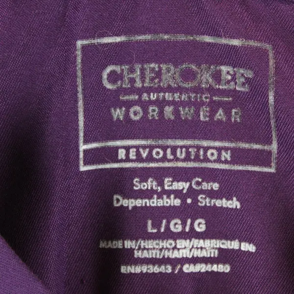 Cherokee Women's Large Plum Purple Scrub Top Uniform