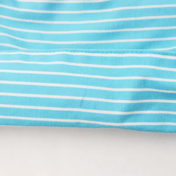 Foxcroft Women's 16W Sky Blue White Striped Button-Up Shirt FLAW