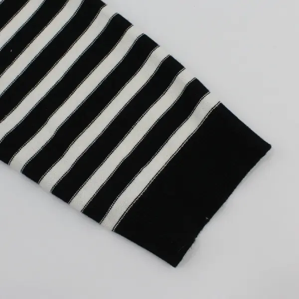 Truth By Republic Black White Striped Collared V-Neck Sweater Sz Large 