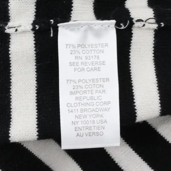 Truth By Republic Black White Striped Collared V-Neck Sweater Sz Large 