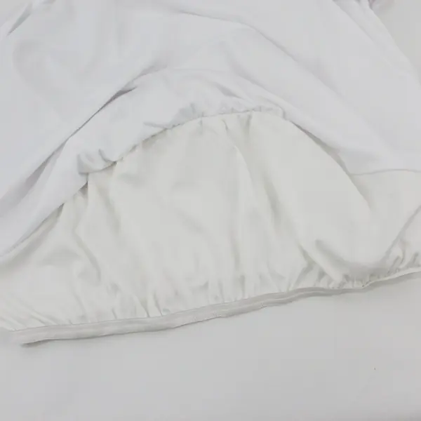 White Sleeveless Tank Top Blouse Ruched Square Neckline and Hem Estimated Sz L