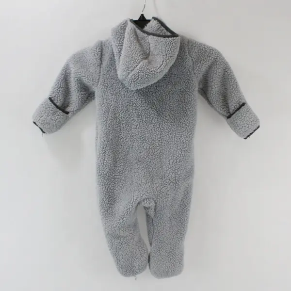 Snozu Infant 9-12 Months Grey Zip-Up Fleece Adjustable Hooded Snowsuit