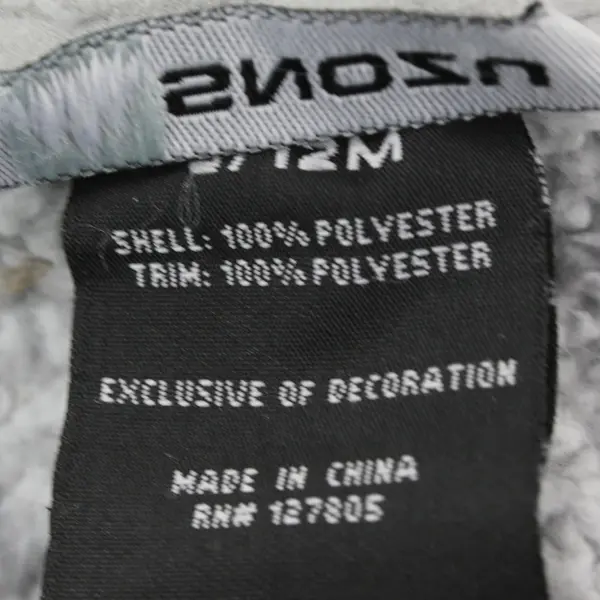 Snozu Infant 9-12 Months Grey Zip-Up Fleece Adjustable Hooded Snowsuit