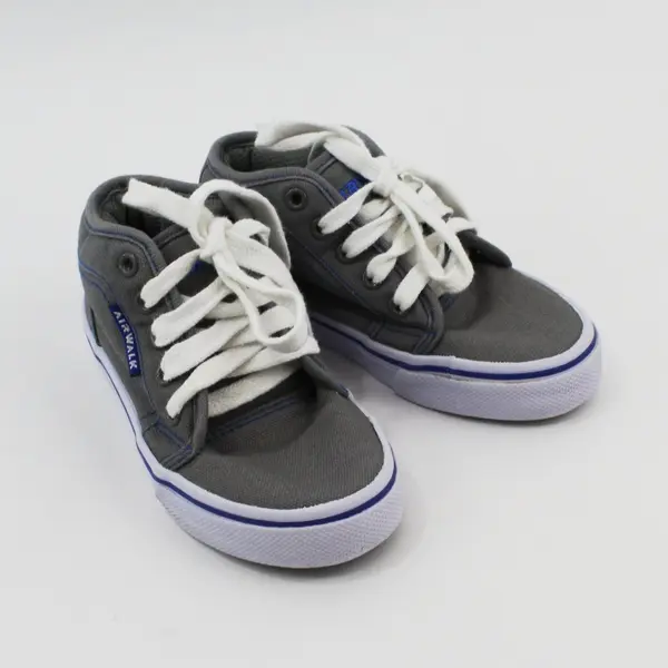 Airwalk Grey Blue Boys Size 11 Mid-Top Lace Up Sneakers Casual 