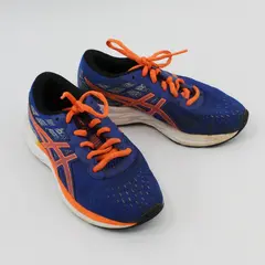 ASICS 1014A116 Kids Blue Orange Running Shoes Size 2