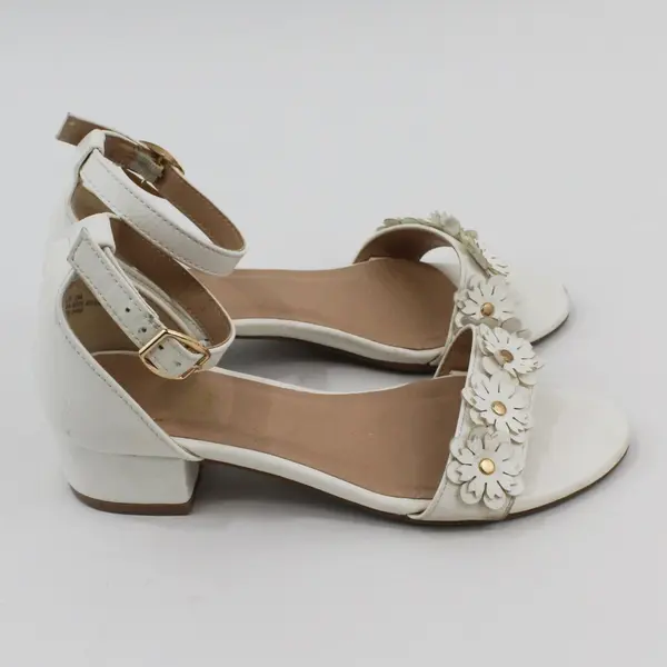 White Mountain Girls White Floral Strappy Ankle Strap Open Toe Sandals US 2M