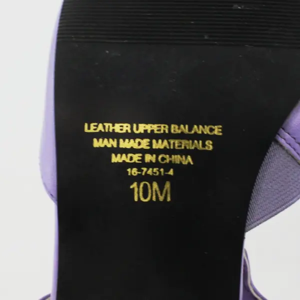 Mary Jane T Strap Block Heels Cutout Details Women's 10M Lilac Color Leather 