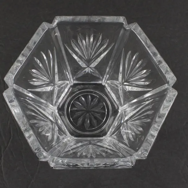 Gorham Lady Anne 24% Lead Crystal Hexagonal Bowl Clear Candy Dish