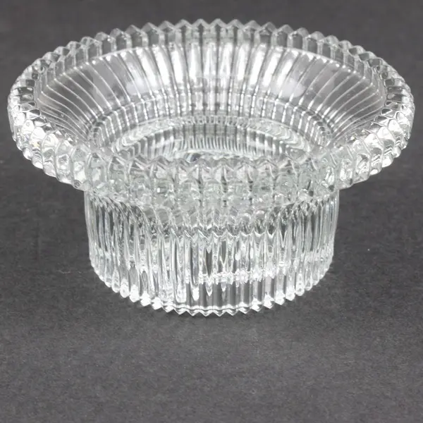 Indiana Glass Reflections Clear Footed Diamond Point Candle Holder