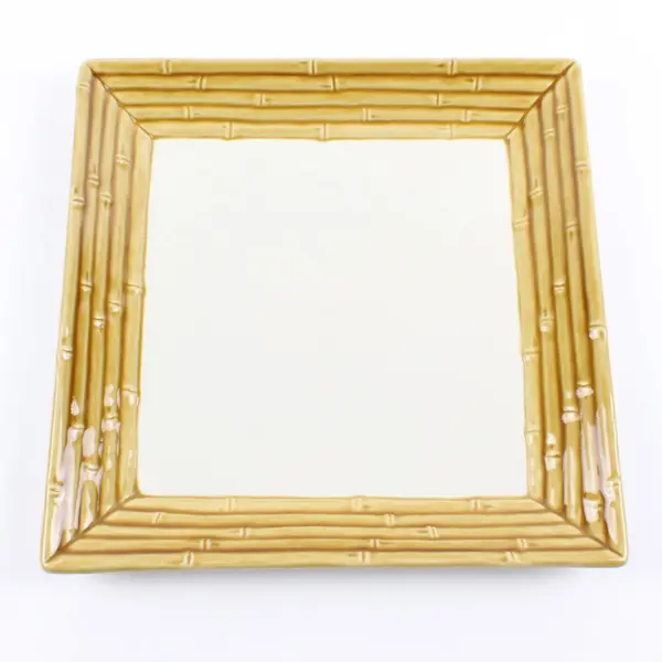 Home Studio Bamboo Monterey Collection Square Dinner Plate 10.5"