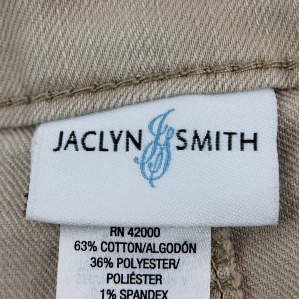Jaclyn Smith Beige Skirt 16 Knee Length Back Center Slit Open Seam Fraying