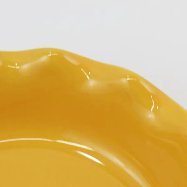 Emile Henry Yellow Ceramic Ruffled Edge Pie Plate 9 Inch