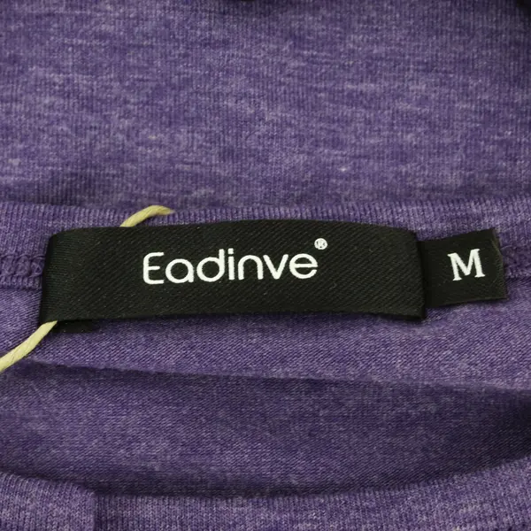 Eadinve Women's Purple Henley Shirt Medium 3/4 Sleeve Button Front NWT
