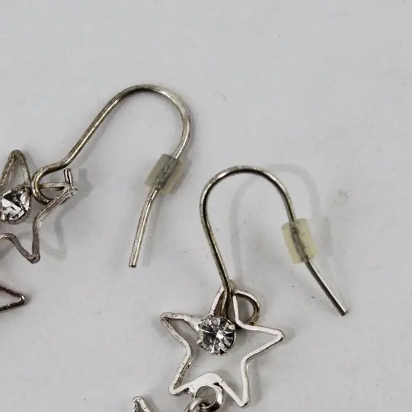 Women's Silver Tone Hollow Star Layered Dangle Drop Earrings