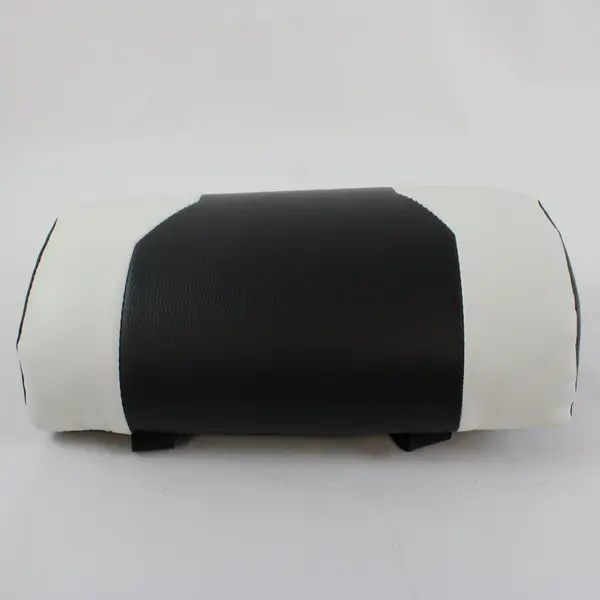 Black White Faux Leather Gaming Chair Lumbar Support Pillow Elastic Straps