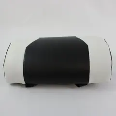 Black White Faux Leather Gaming Chair Lumbar Support Pillow Elastic Straps