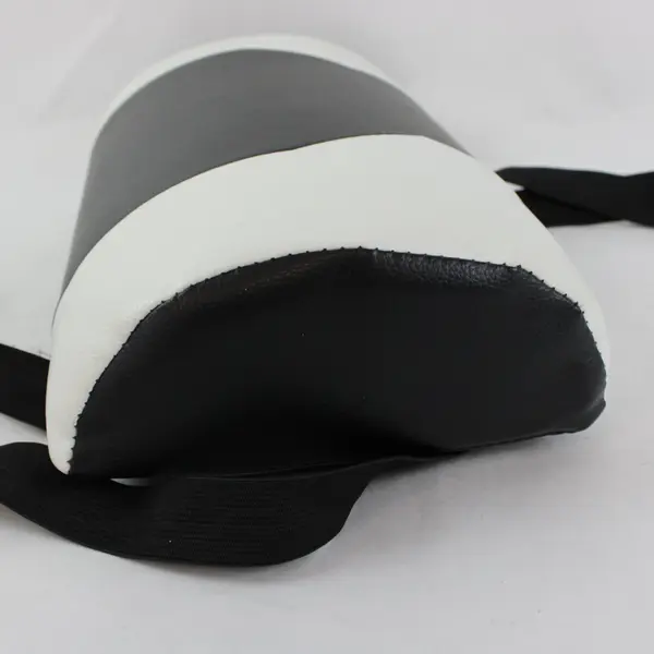 Black White Faux Leather Gaming Chair Lumbar Support Pillow Elastic Straps