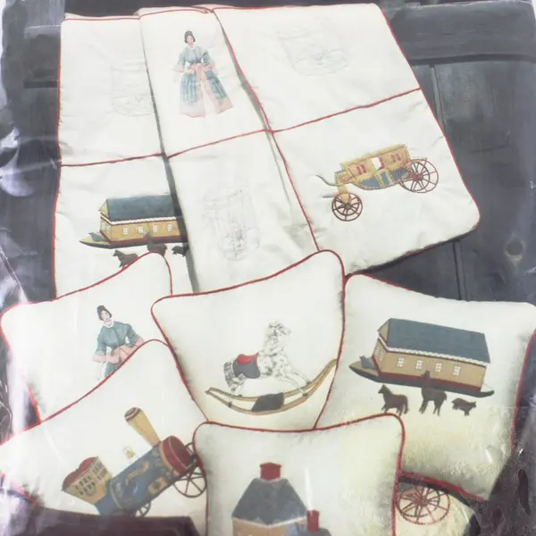 Cathy Needlecraft Steam Engine Pillow Kit 7106 NOS New 12x12