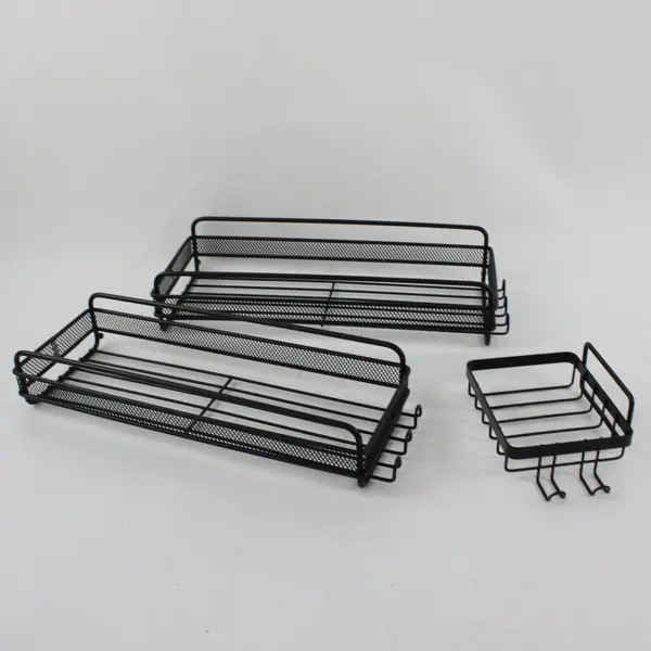 Lot of 3 Black Metal Kitchen Drying Racks & Utensil Holders
