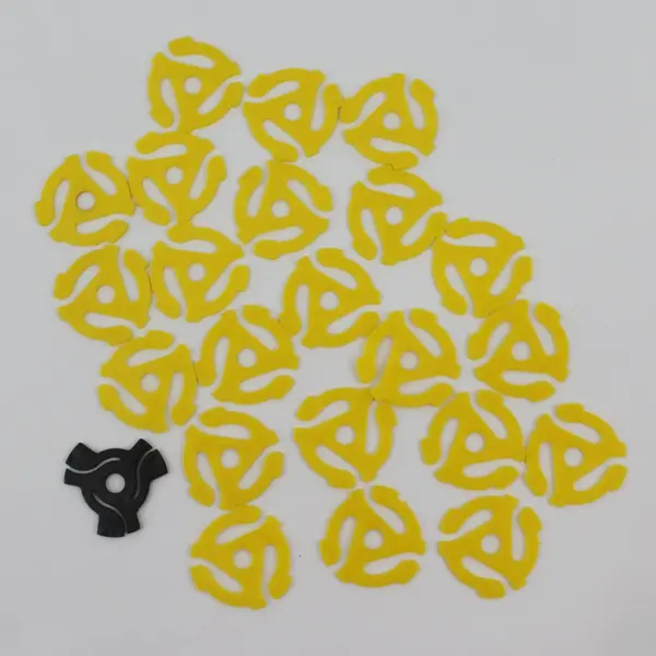 Lot of 23 Yellow 45 RPM Vinyl Record Adapters