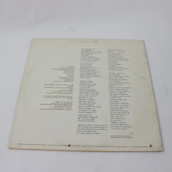 Gordon Lightfoot Summertime Dream 1976 12" Vinyl Record Reprise MS 2246