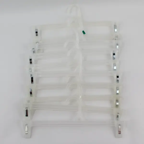 Lot of 10 Clear Plastic Clip Hangers for Pants Skirts