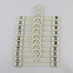 Lot of 10 Off-White Plastic Children's Clip Hangers Retail Clothing Organizer