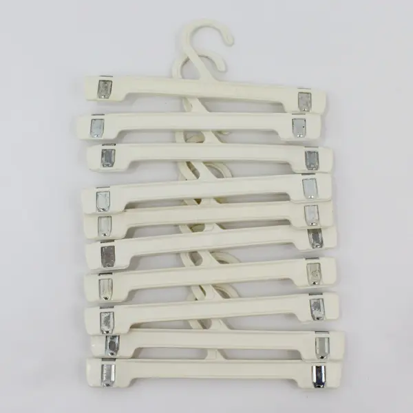 Lot of 10 Off-White Plastic Children's Clip Hangers Retail Clothing Organizer