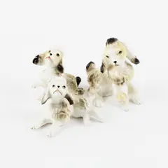 Shiken Japan Set of 3 Vintage Bone China Mini Poodle Figurines Collectibles