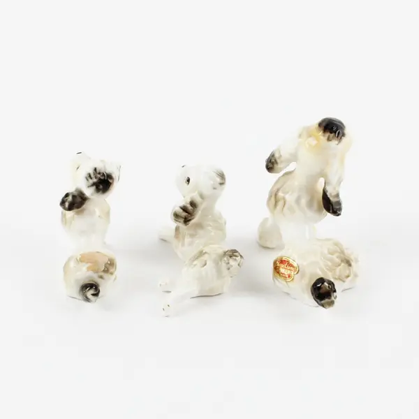 Shiken Japan Set of 3 Vintage Bone China Mini Poodle Figurines Collectibles