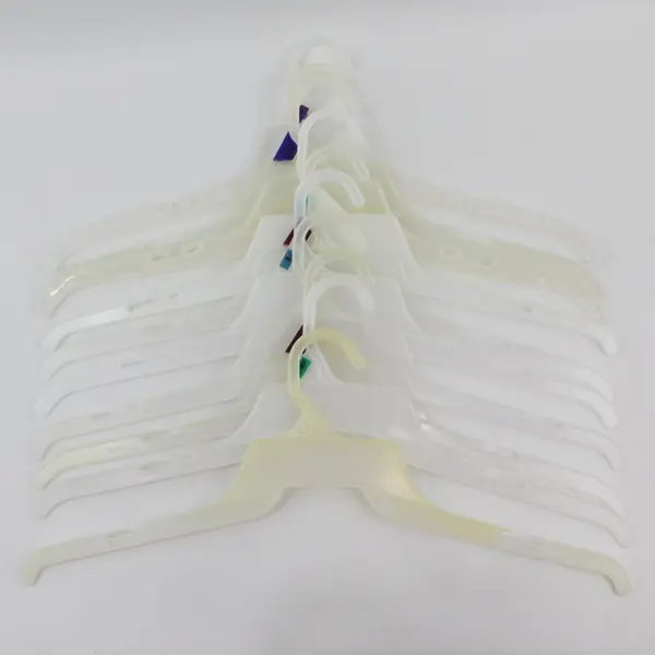 Mixed Lot of 10 Semi-Clear Plastic Shirt Hangers Clothes Organizer Display